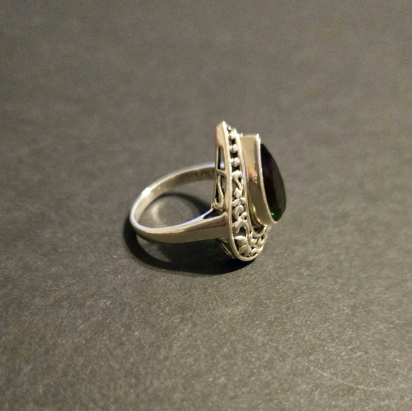 Sterling silver, .925, mystic topaz, size 11 ring - Picture 2 of 5